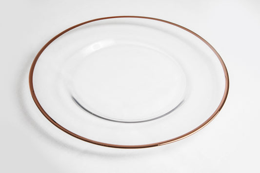 Glasplatzteller mit Rosegold 33cm
