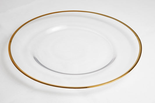Glasplatzteller mit Goldrand 33cm