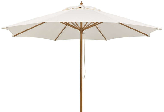 Sonnenschirm off white mit Holz