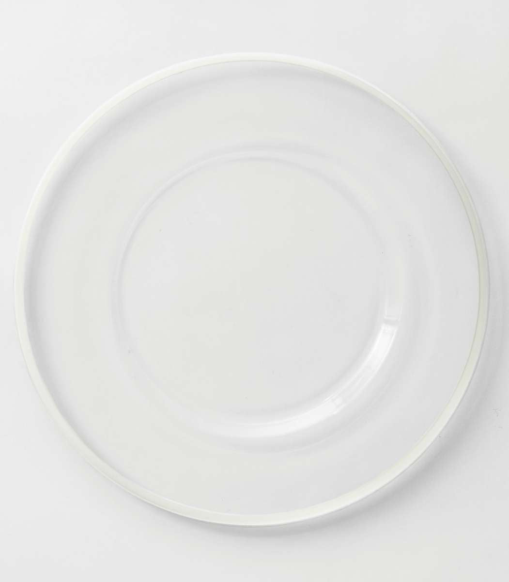 Platzteller Glas mit weiß Rand 33cm