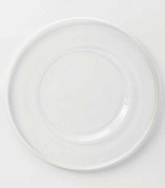Platzteller Glas mit weiß Rand 33cm