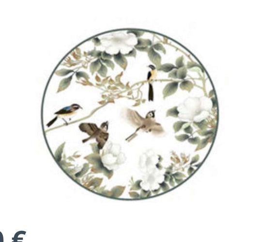 Brotteller Vogel Olive-Beige 16cm Porzellan