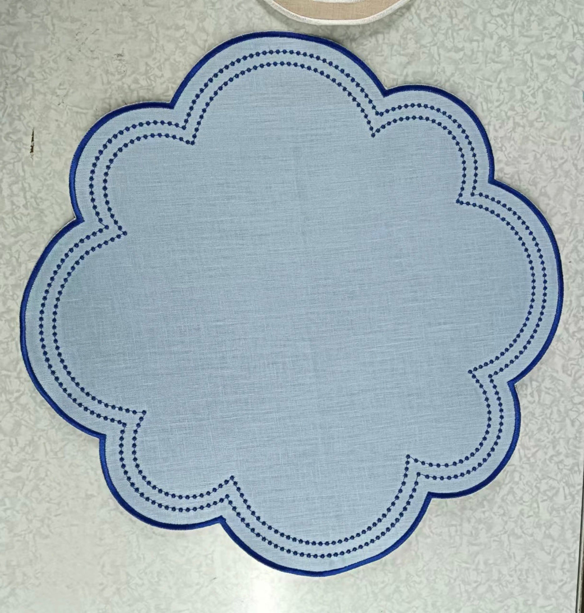 Platzdecke/Serviette Leinenstoff 40cm Blau