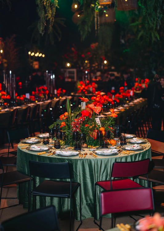 Tischdecke Samt Grün rund 320cm