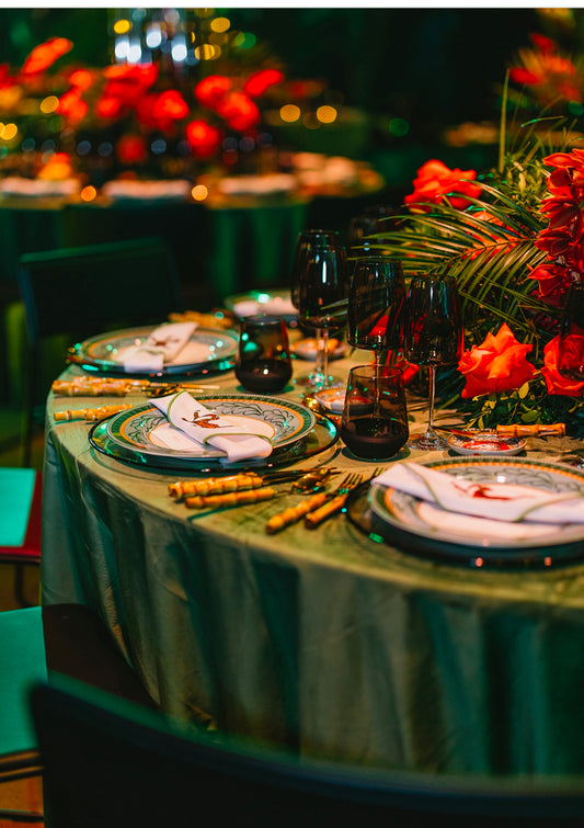 Tischdecke Samt Grün rund 320cm