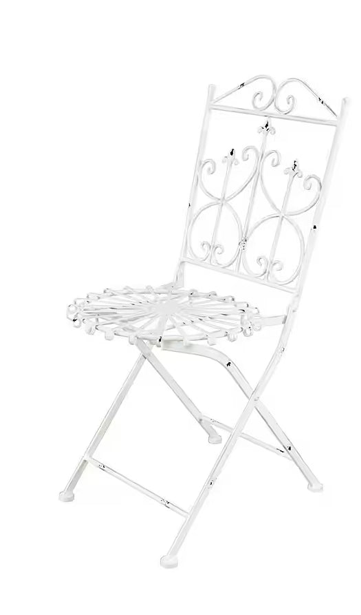 Klappstuhl Metall weiß Romantic