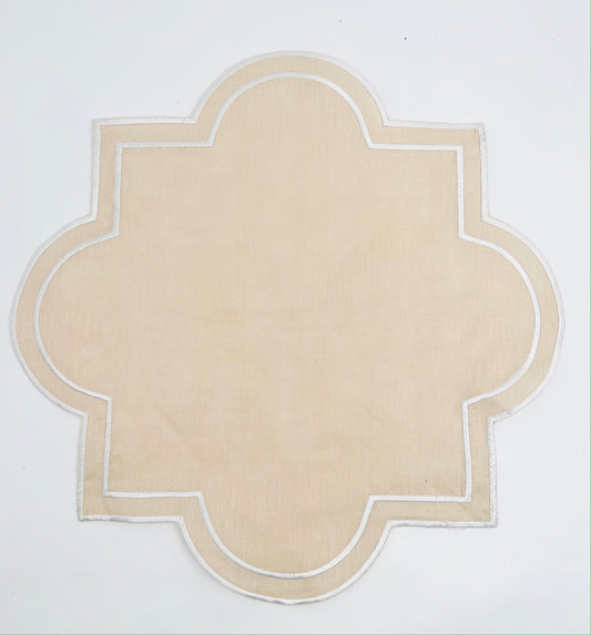 Platzdecke/Stoffserviette Leinen Creme 35cm