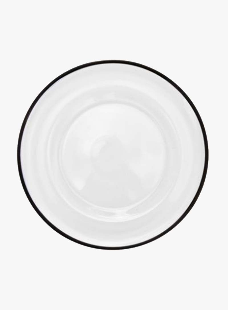 Brotteller Glas mit schwarzen Rand 16cm