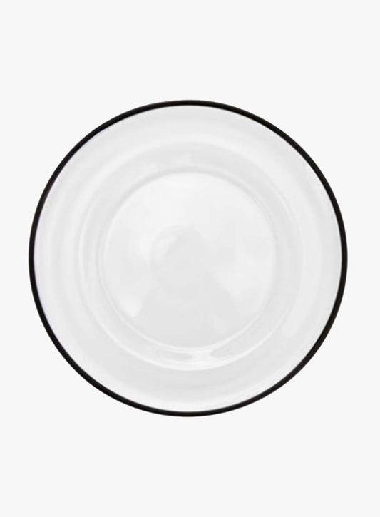 Brotteller Glas mit schwarzen Rand 16cm