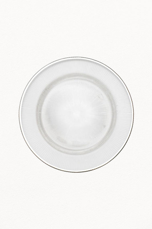 Brotteller mit Struktur Silberrand 16cm