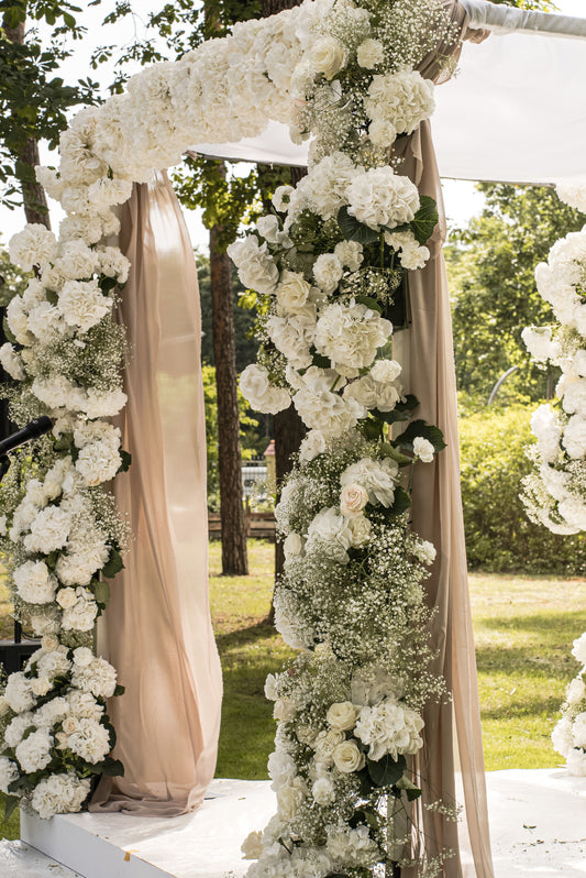 Traubogen komplett mit 4 Füßen ohne Blumen mit Stoff