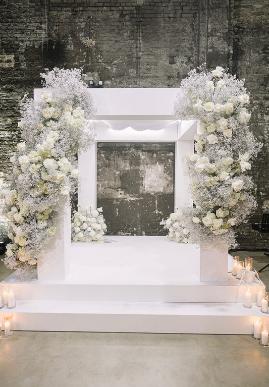 Traubogen weiß komplett mit 4 Füßen ohne Blumen