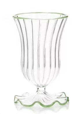 Wasserglas Fancy mit grünem Rand 9cm x 13cm