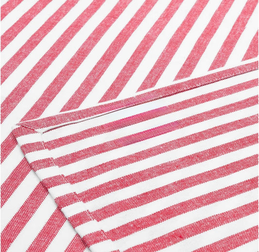 Serviette 45x45cm Dtreifen rot Landhaus
