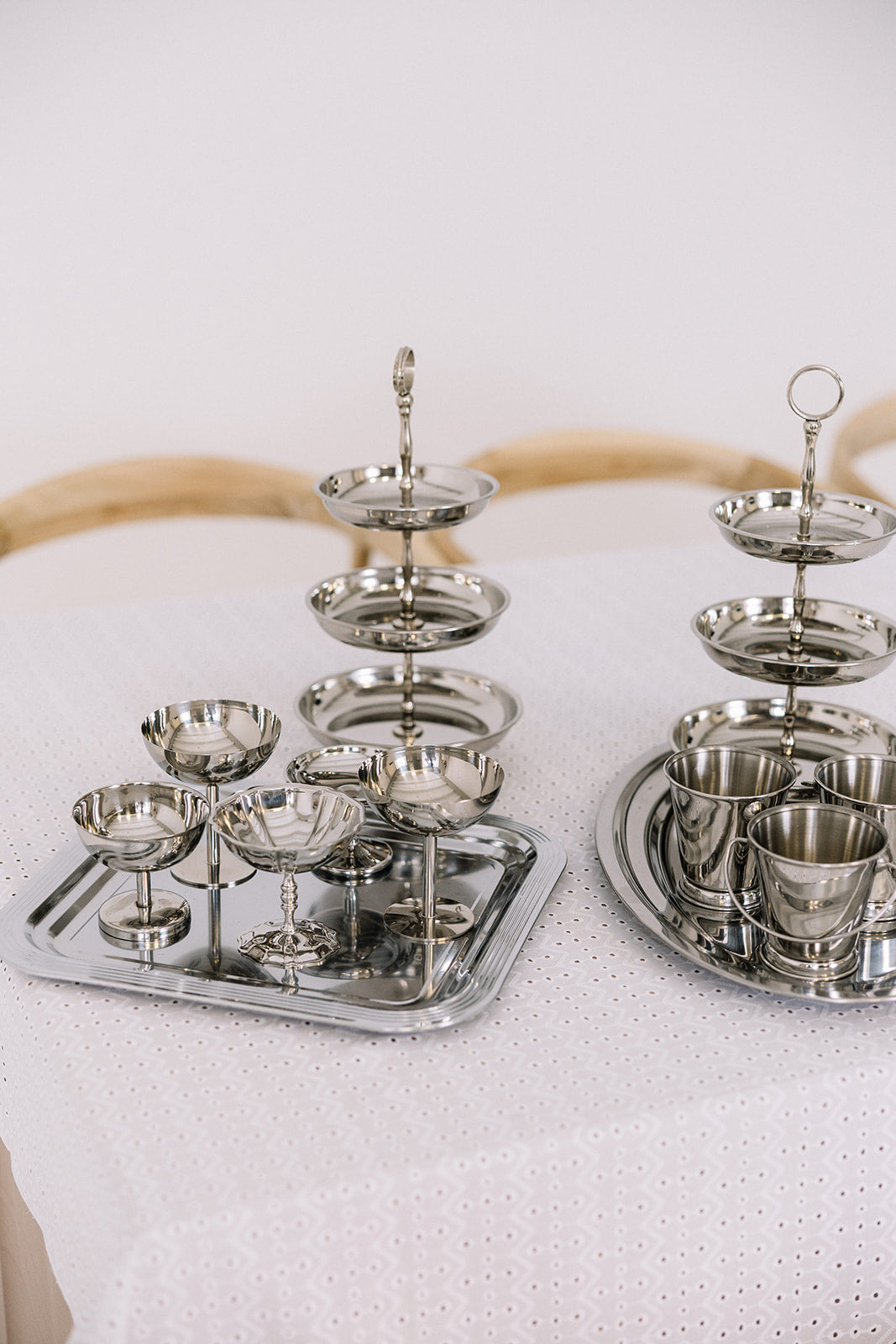 Metall Eisschalenset/ Candy 30-Teilig mit Tabletts