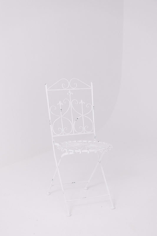 Klappstuhl Metall weiß Romantic