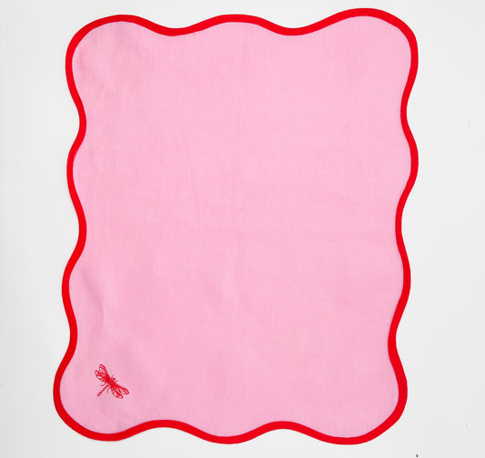 Platzdecke/Serviette Leinenstoff 40cm Rosa-Pink