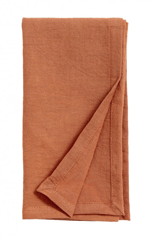 Stoffserviette Terracotta Leinenmix